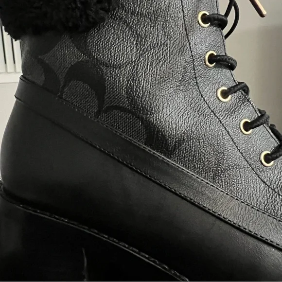 Coach Jill Women's Black Lace-Up Boots - Picture 6 of 8